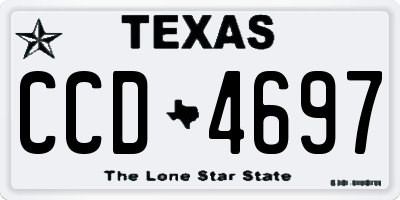 TX license plate CCD4697