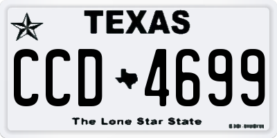 TX license plate CCD4699