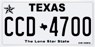 TX license plate CCD4700