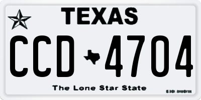 TX license plate CCD4704