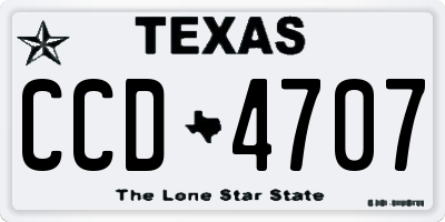 TX license plate CCD4707