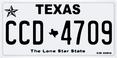 TX license plate CCD4709