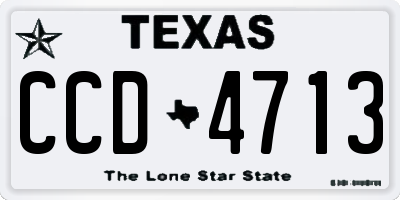 TX license plate CCD4713