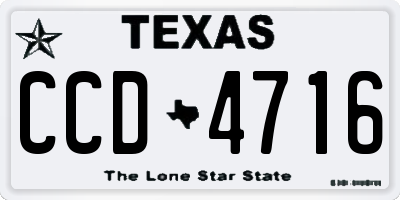 TX license plate CCD4716