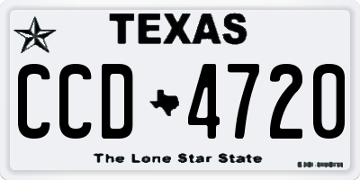 TX license plate CCD4720