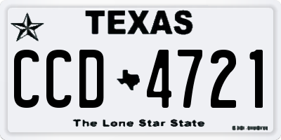 TX license plate CCD4721
