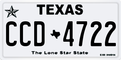 TX license plate CCD4722