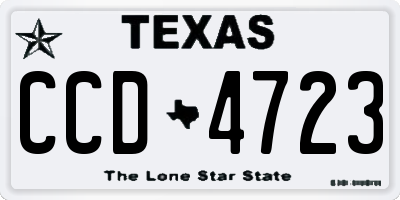 TX license plate CCD4723