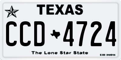 TX license plate CCD4724