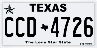 TX license plate CCD4726