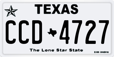 TX license plate CCD4727