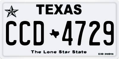 TX license plate CCD4729