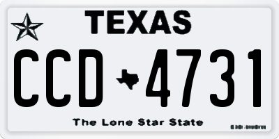 TX license plate CCD4731