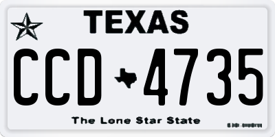 TX license plate CCD4735