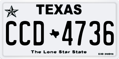 TX license plate CCD4736