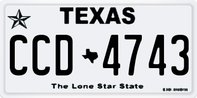 TX license plate CCD4743