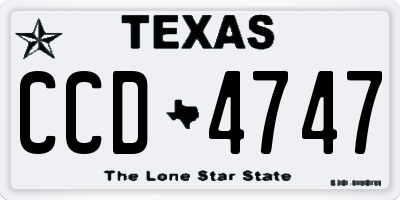 TX license plate CCD4747