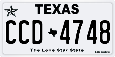 TX license plate CCD4748