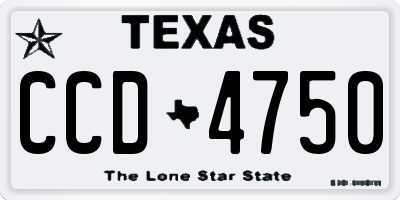 TX license plate CCD4750