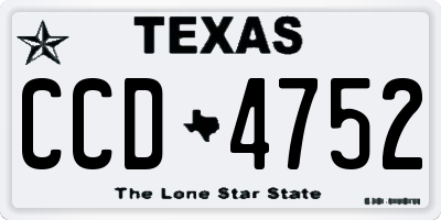 TX license plate CCD4752