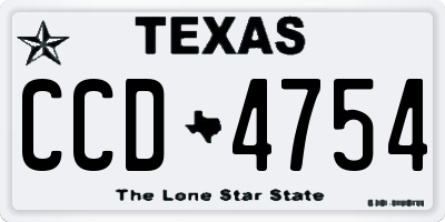 TX license plate CCD4754