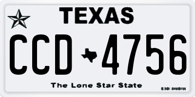 TX license plate CCD4756
