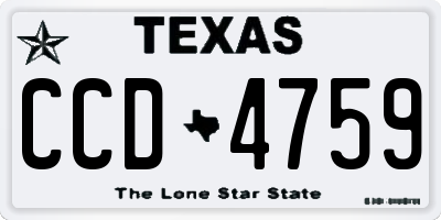 TX license plate CCD4759