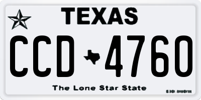 TX license plate CCD4760