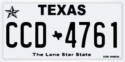 TX license plate CCD4761