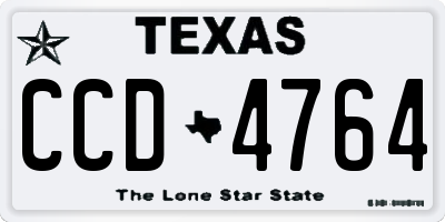 TX license plate CCD4764