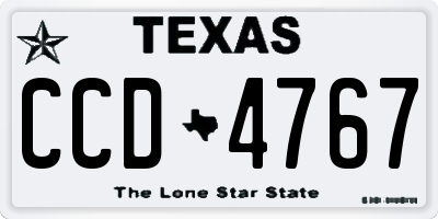 TX license plate CCD4767