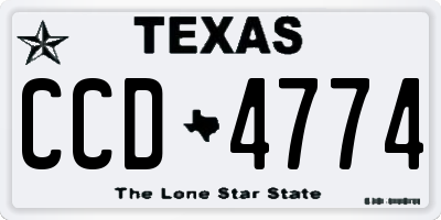 TX license plate CCD4774