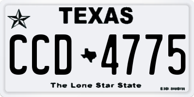 TX license plate CCD4775