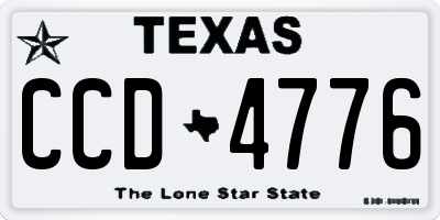 TX license plate CCD4776