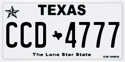 TX license plate CCD4777