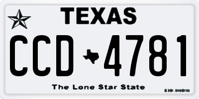 TX license plate CCD4781