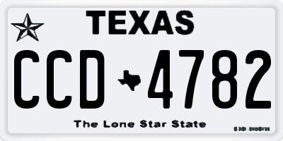 TX license plate CCD4782