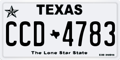 TX license plate CCD4783