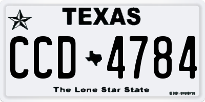 TX license plate CCD4784