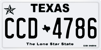 TX license plate CCD4786