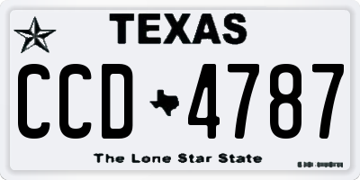 TX license plate CCD4787