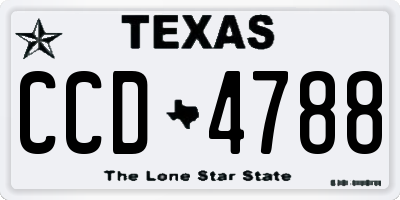 TX license plate CCD4788