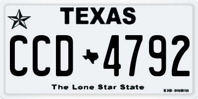 TX license plate CCD4792