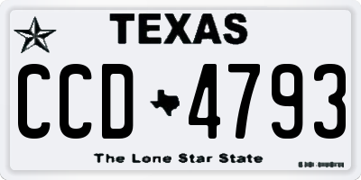 TX license plate CCD4793