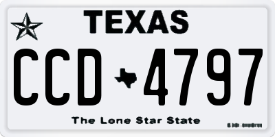 TX license plate CCD4797