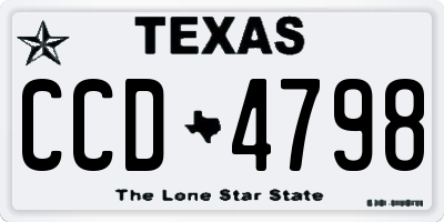 TX license plate CCD4798