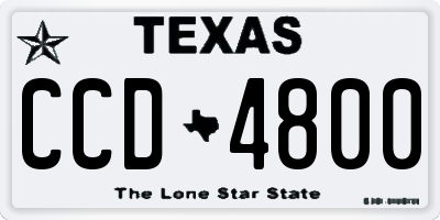 TX license plate CCD4800