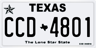 TX license plate CCD4801