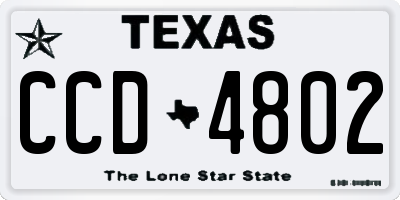TX license plate CCD4802