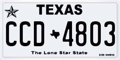 TX license plate CCD4803